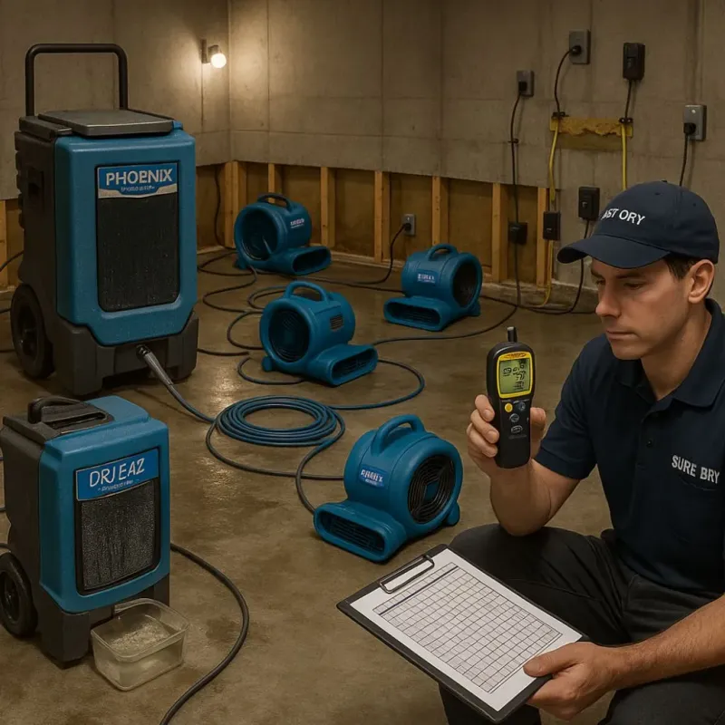 Structural Drying and Dehumidification process in Saint Johns, AZ